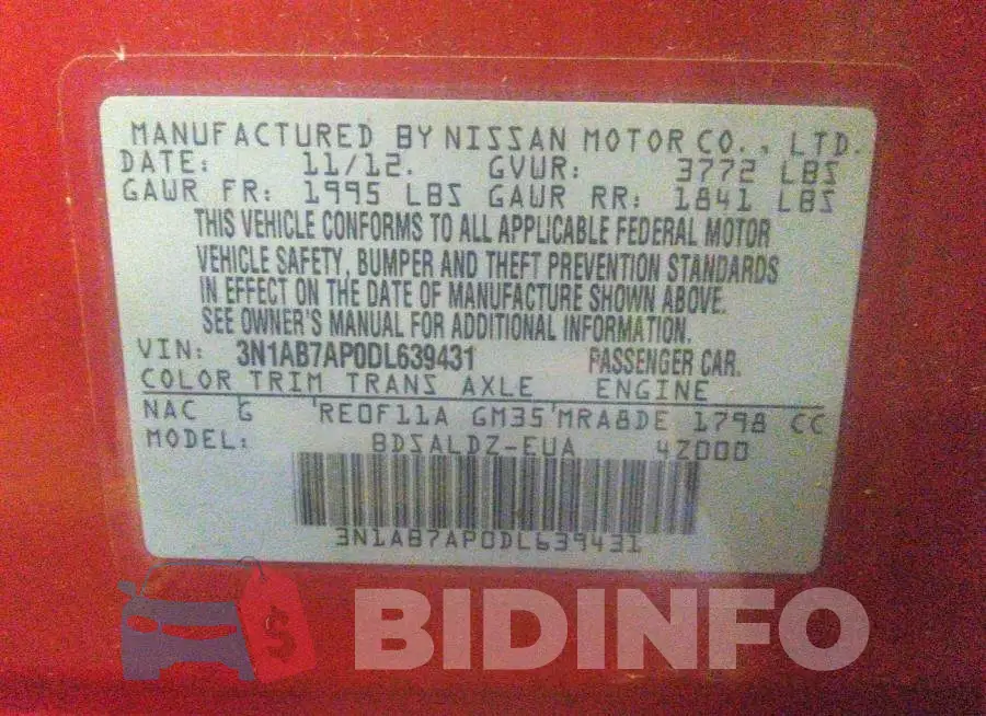 3N1AB7AP0DL639431 Photo# 9