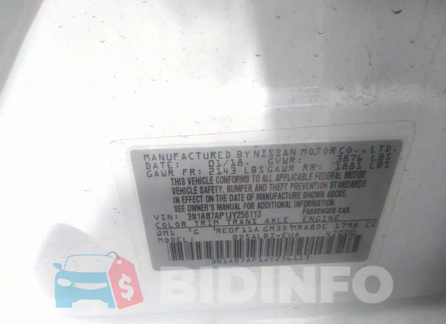 3N1AB7AP1JY256113 Photo# 9