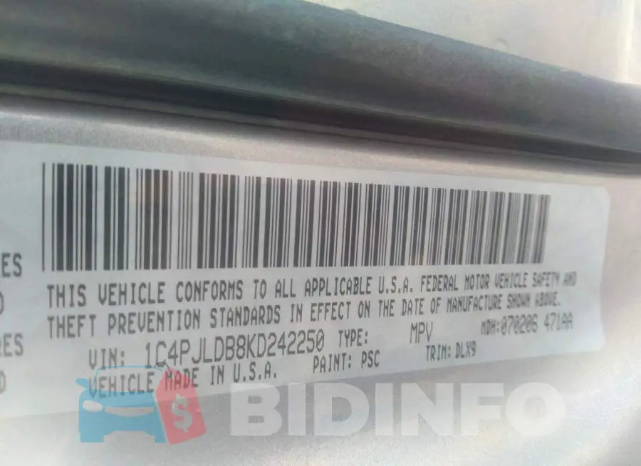 1C4PJLDB8KD242250 Photo# 9