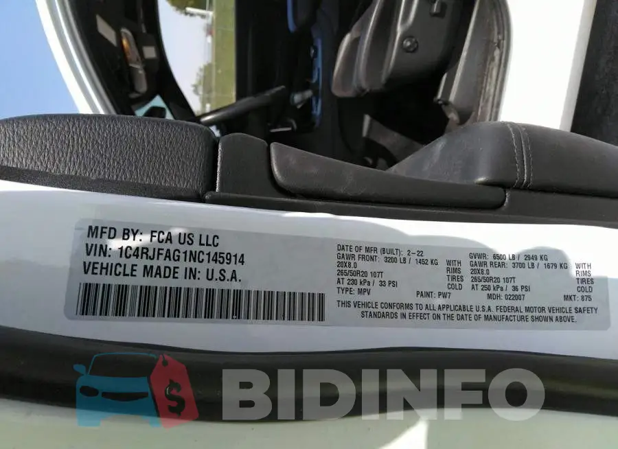 1C4RJFAG1NC145914 Photo# 9