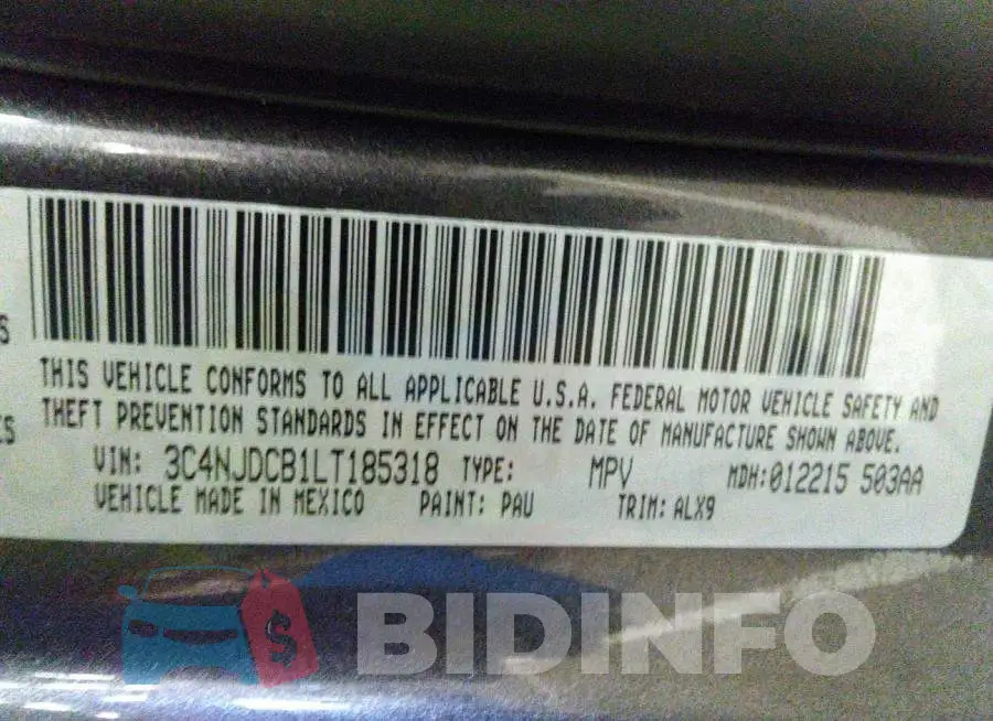 3C4NJDCB1LT185318 Photo# 9