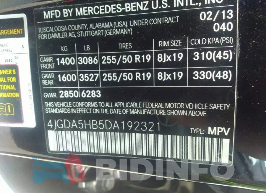 4JGDA5HB5DA192321 Photo# 9