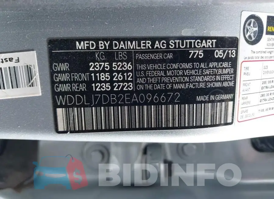 WDDLJ7DB2EA096672 Photo# 9
