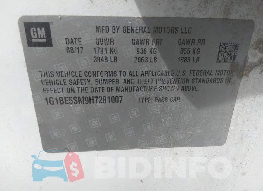 1G1BE5SM9H7281007 Photo# 9