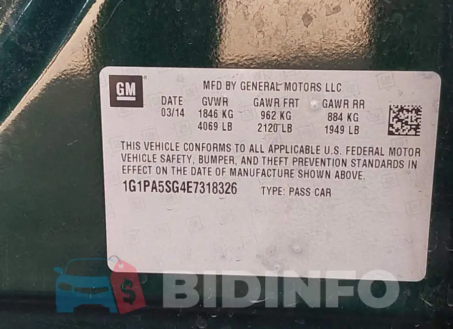 1G1PA5SG4E7318326 Photo# 9