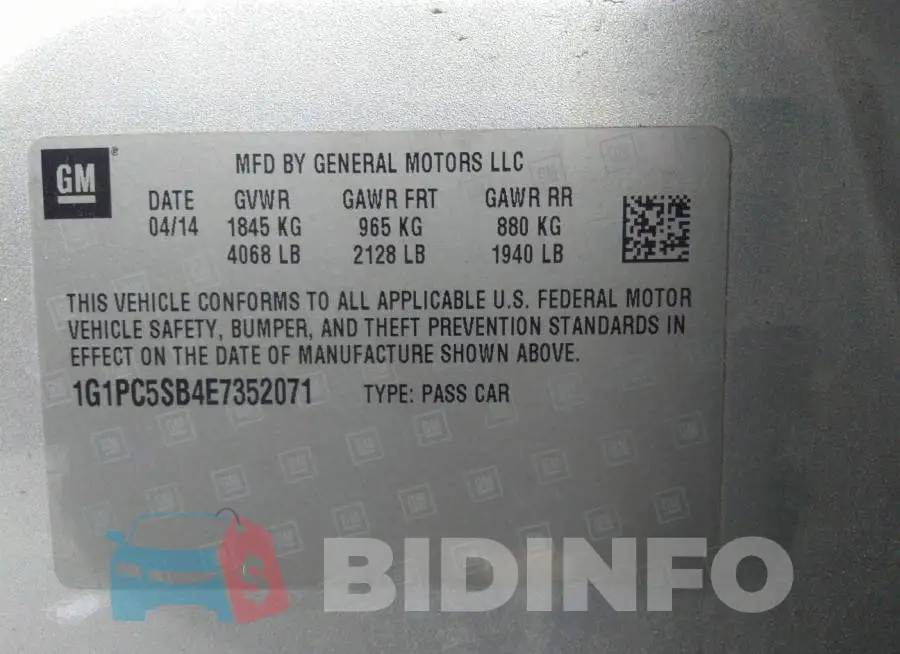 1G1PC5SB4E7352071 Photo# 9