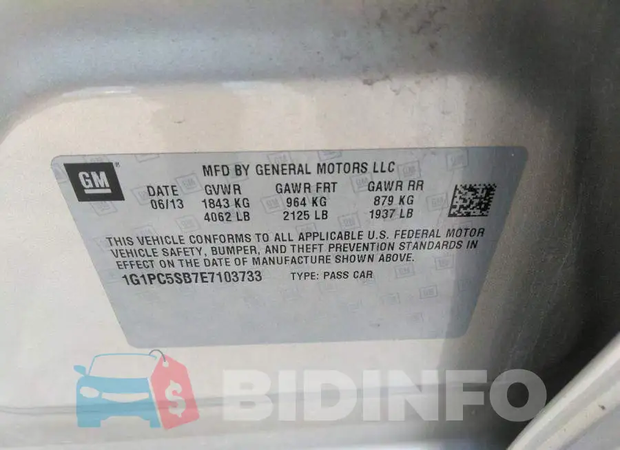 1G1PC5SB7E7103733 Photo# 9