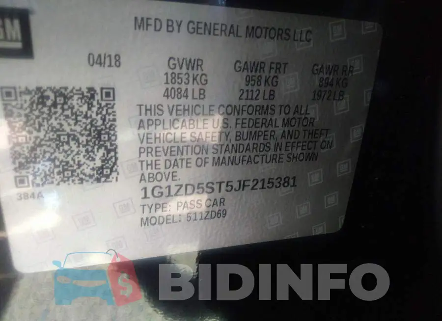 1G1ZD5ST5JF215381 Photo# 9