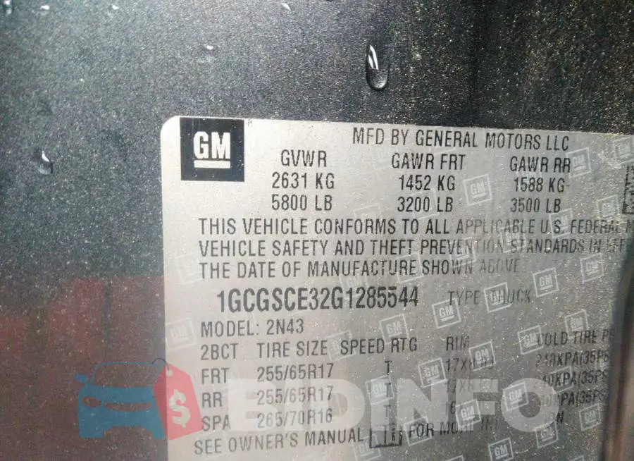 1GCGSCE32G1285544 Photo# 9