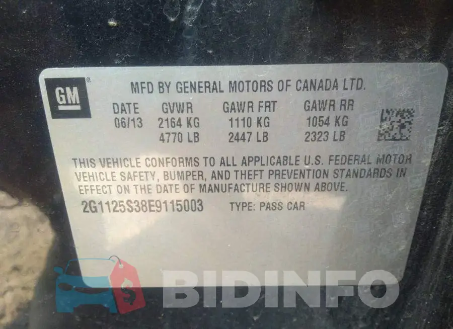 2G1125S38E9115003 Photo# 9