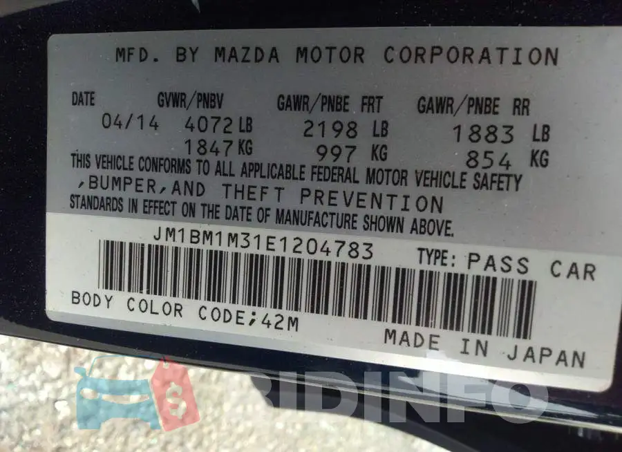 JM1BM1M31E1204783 Photo# 9