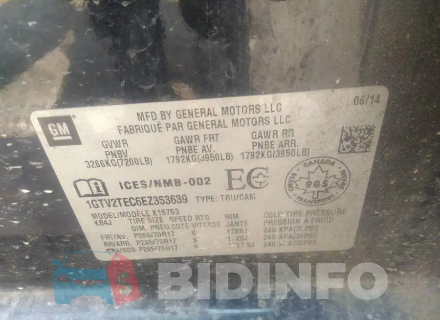 1GTV2TEC6EZ353639 Photo# 9