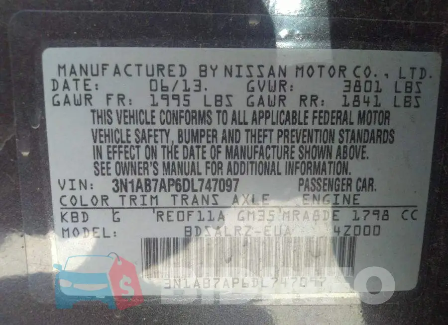 3N1AB7AP6DL747097 Photo# 9