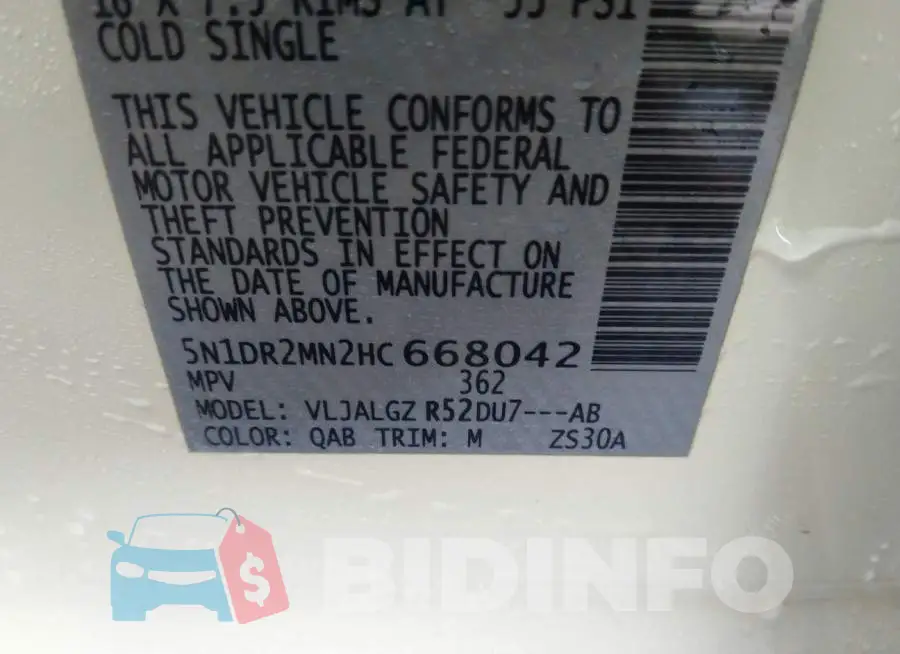 5N1DR2MN2HC668042 Photo# 9