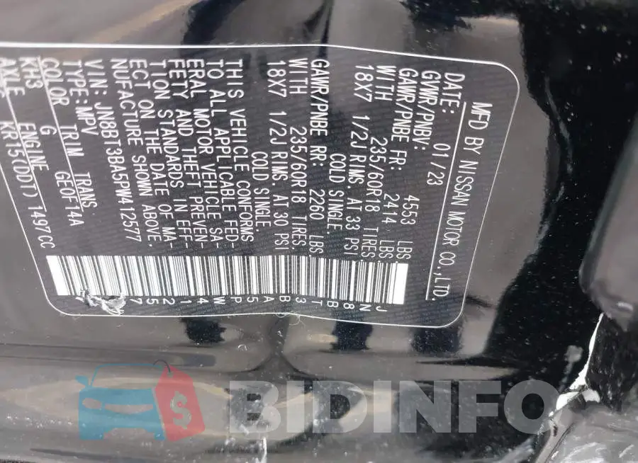 JN8BT3BA5PW412577 Photo# 9
