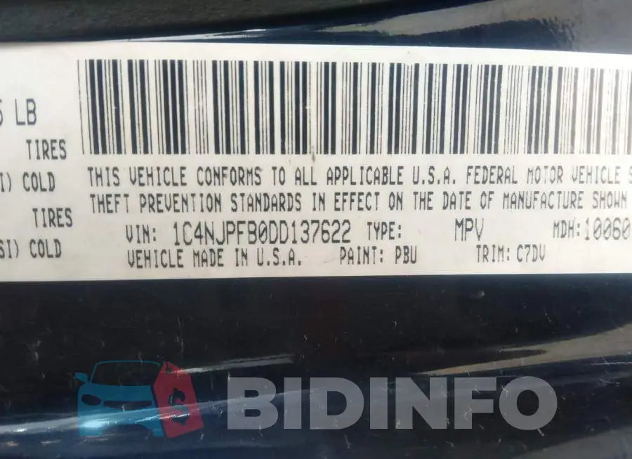1C4NJPFB0DD137622 Photo# 9