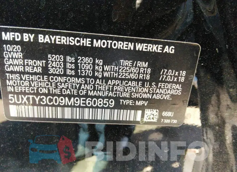 5UXTY3C09M9E60859 Photo# 9