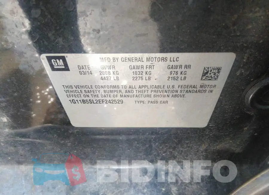 1G11B5SL2EF242529 Photo# 9