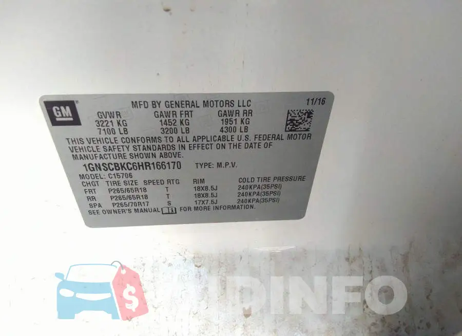 1GNSCBKC6HR166170 Photo# 9
