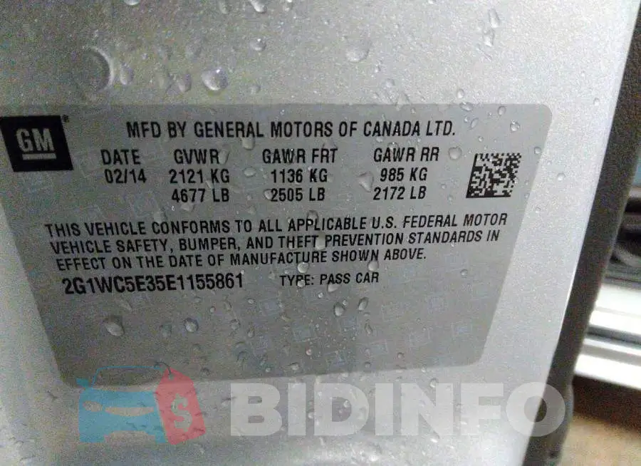 2G1WC5E35E1155861 Photo# 9