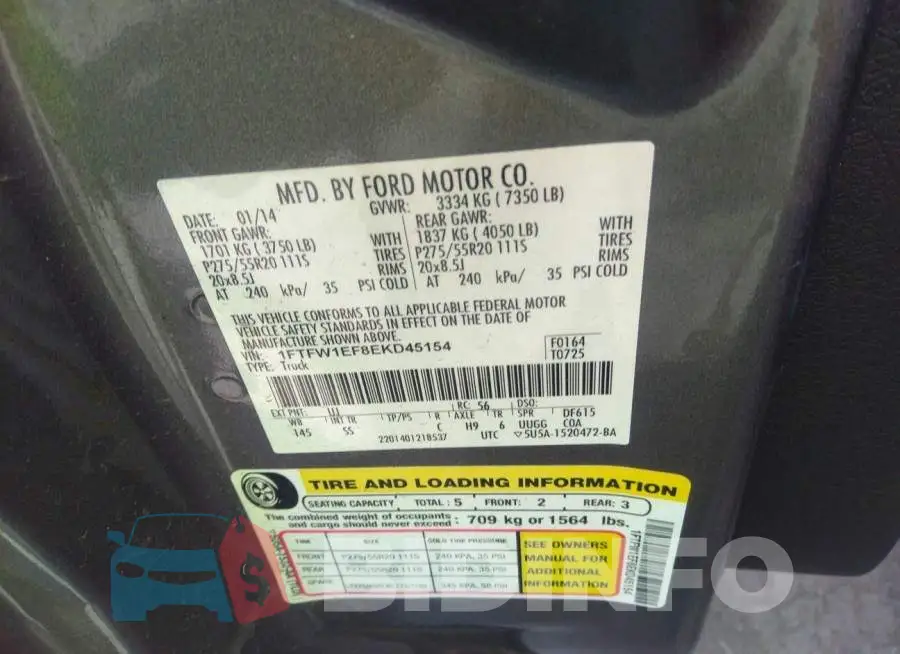 1FTFW1EF8EKD45154 Photo# 9