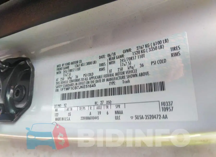 1FTMF1CB7JKE51645 Photo# 9