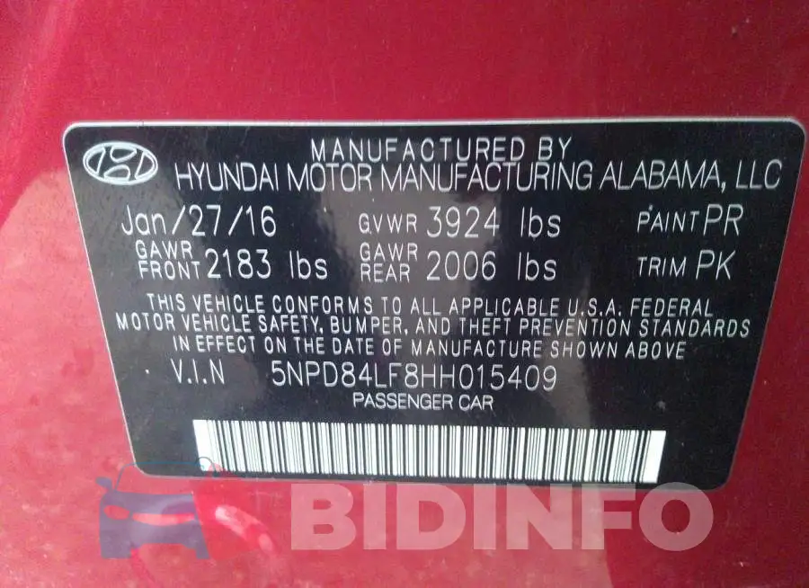 5NPD84LF8HH015409 Photo# 9