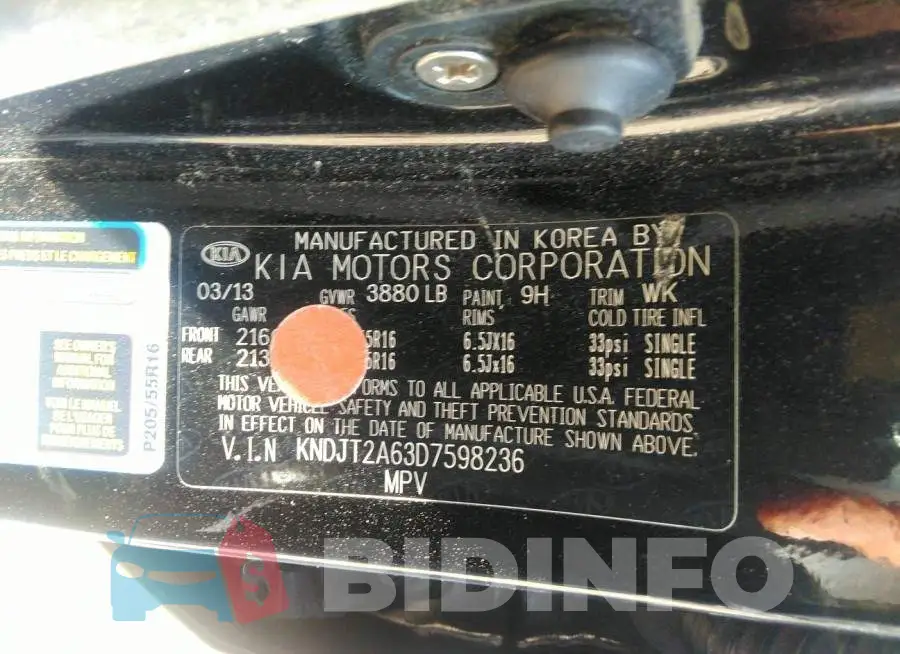 KNDJT2A63D7598236 Photo# 9