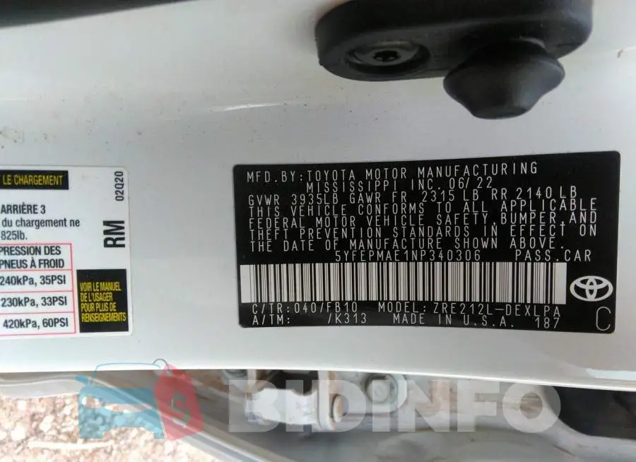 5YFEPMAE1NP340306 Photo# 9