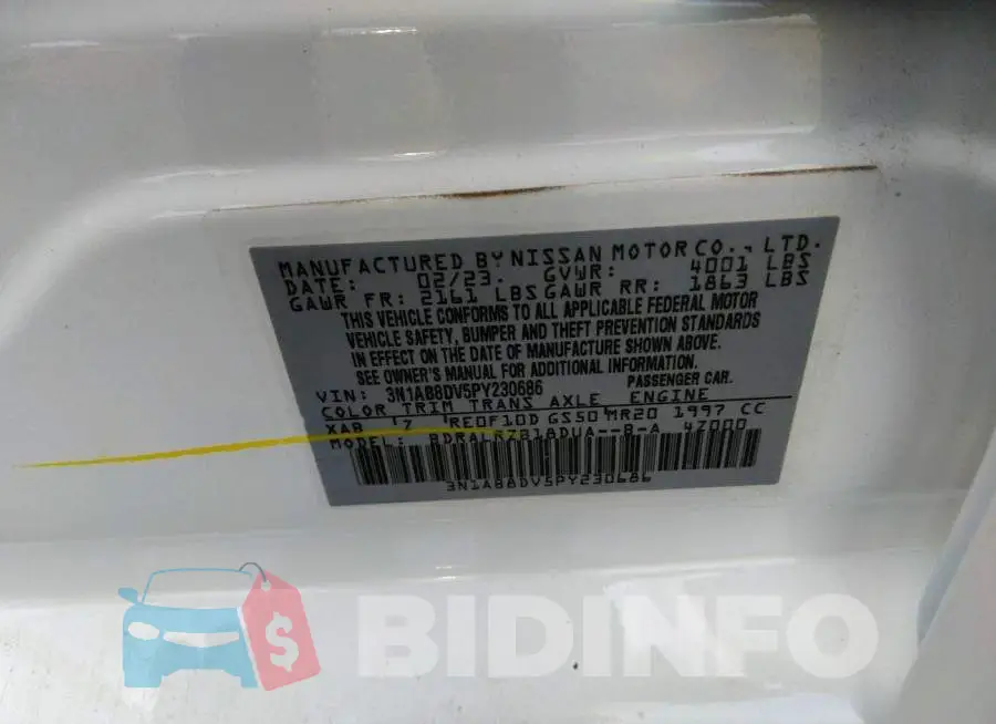 3N1AB8DV5PY230686 Photo# 9