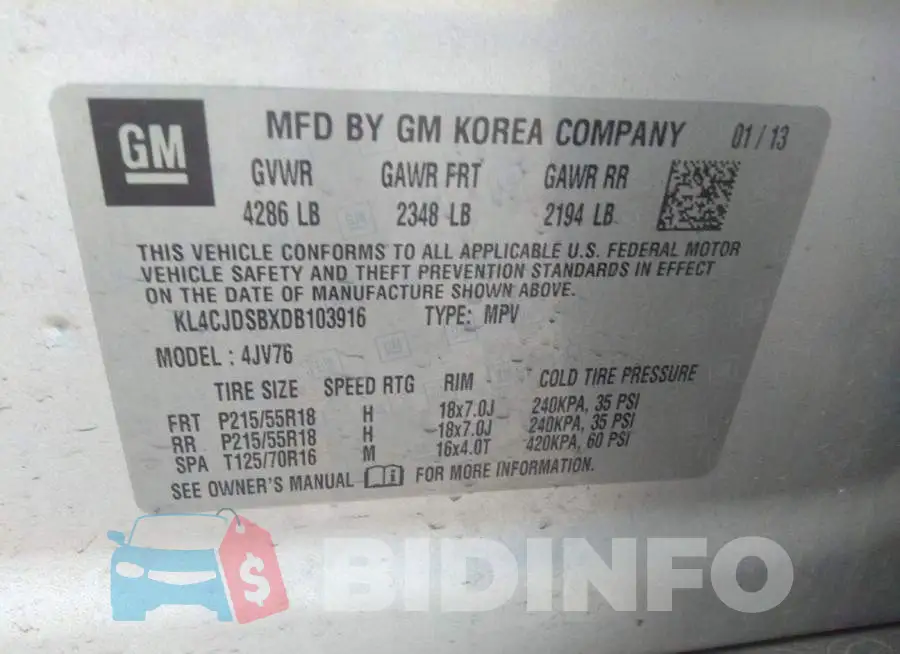 KL4CJDSBXDB103916 Photo# 9