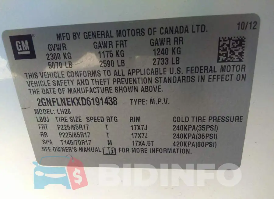 2GNFLNEKXD6191438 Photo# 9