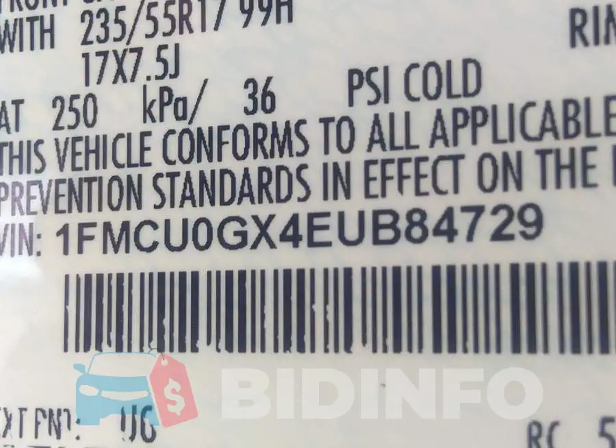 1FMCU0GX4EUB84729 Photo# 9