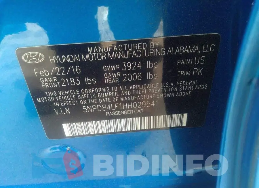 5NPD84LF1HH029541 Photo# 9