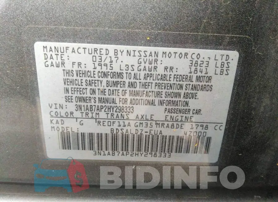 3N1AB7AP2HY298333 Photo# 9