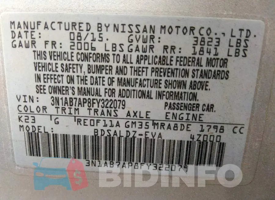 3N1AB7AP8FY322079 Photo# 9
