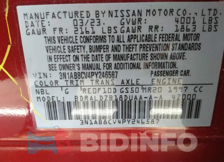 3N1AB8CV4PY246587 Photo# 9
