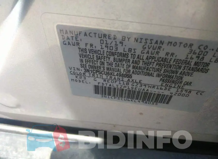 3N1CP5CU6KL498055 Photo# 9