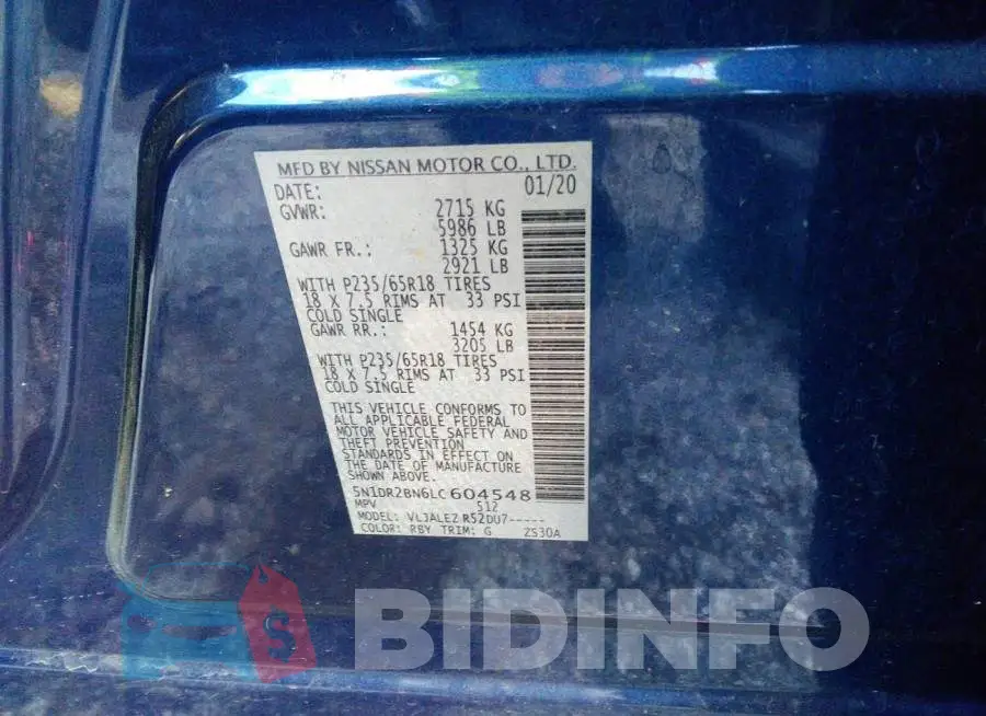 5N1DR2BN6LC604548 Photo# 9