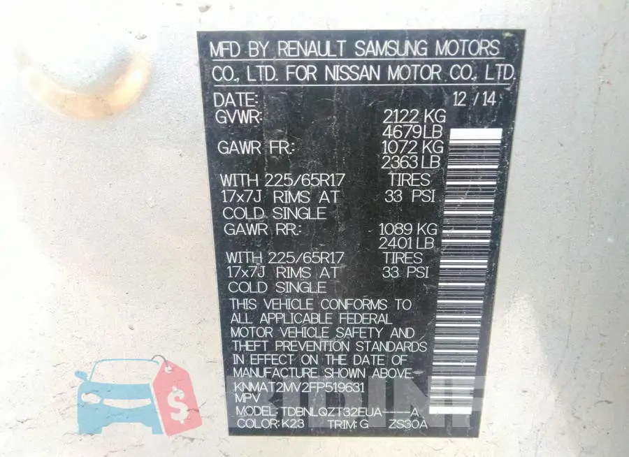 KNMAT2MV2FP519631 Photo# 9