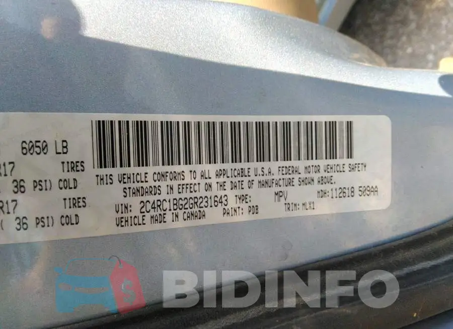 2C4RC1BG2GR231643 Photo# 9