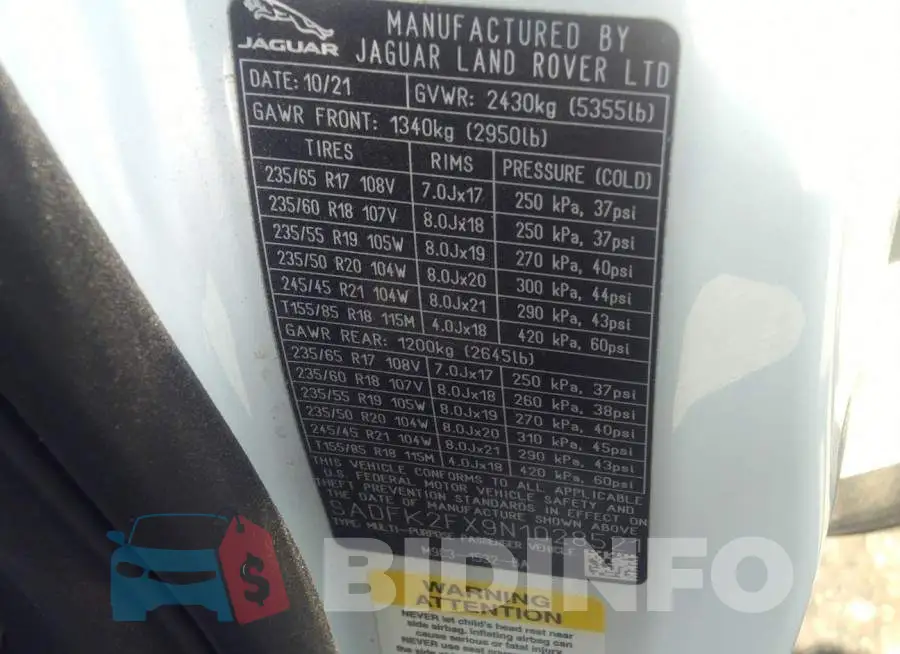 SADFK2FX9N1028521 Photo# 9