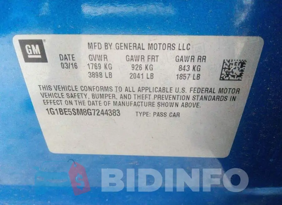 1G1BE5SM8G7244383 Photo# 9