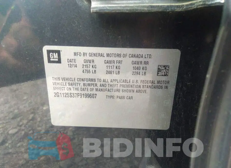 2G1125S37F9199607 Photo# 9