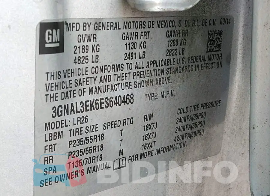 3GNAL3EK6ES640468 Photo# 9