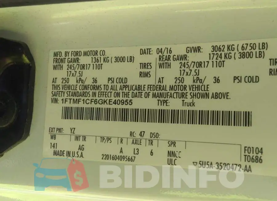 1FTMF1CF6GKE40955 Photo# 9