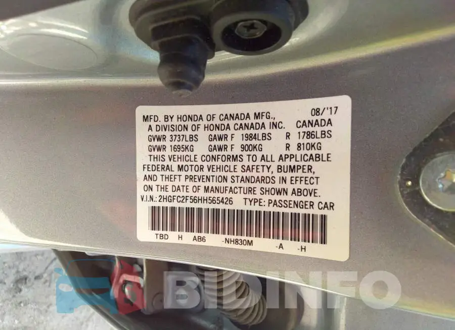 2HGFC2F56HH565426 Photo# 9