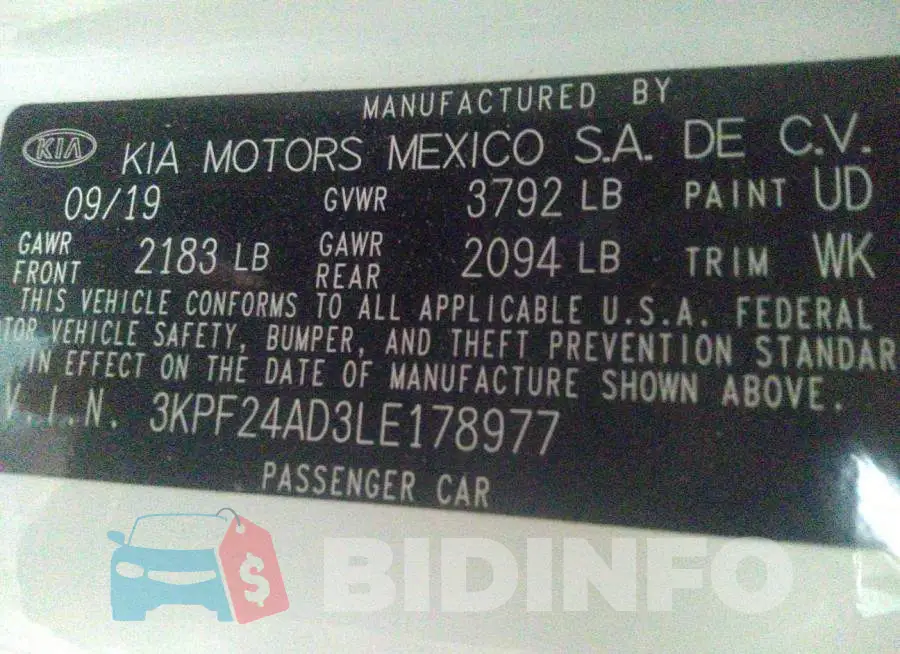 3KPF24AD3LE178977 Photo# 9