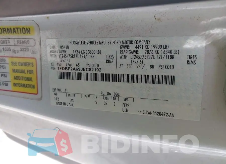 1FDBF2A69JEC82192 Photo# 9