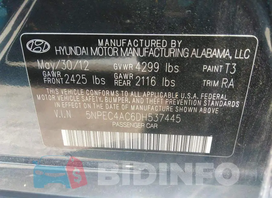5NPEC4AC6DH537445 Photo# 9